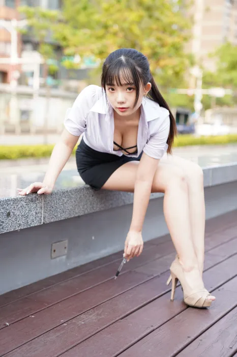 [Mzsock] NO.078 Chen Jialin OL short skirt high heels beautiful legs outdoor shot street photography#[100P]-29